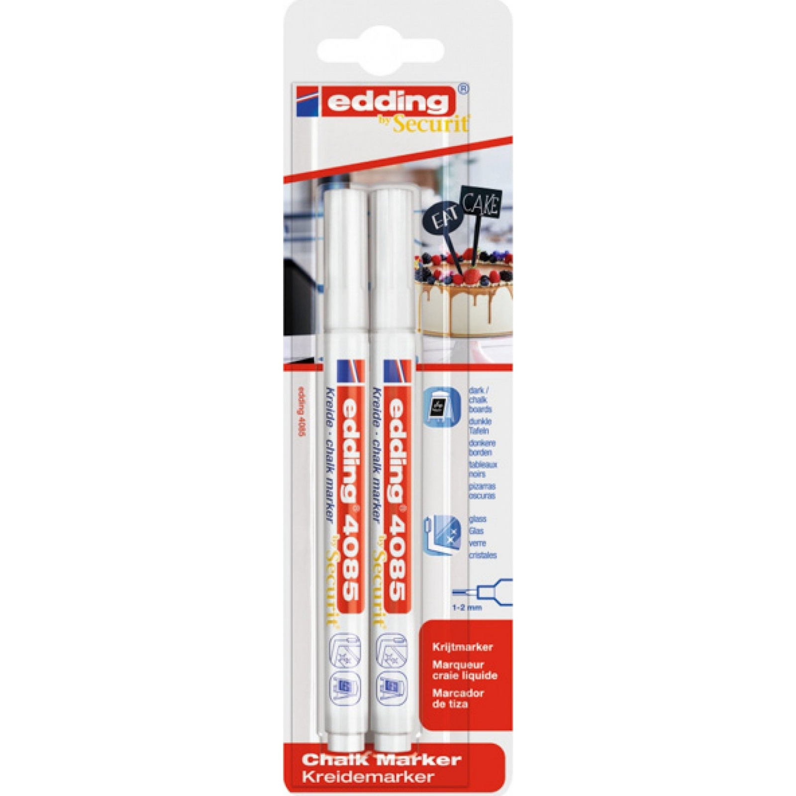Edding 4085 4-4085-2-1049 Kréta jelölő Fehér 1 mm, 2 mm (ED-4085-2-1049)