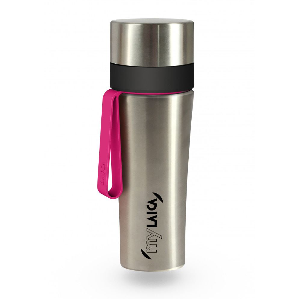 MyLAICA rozsdamentes acél vízszűrős kulacs pink szilikon pánttal 0,55 liter (BR60B06) (BR60B06)