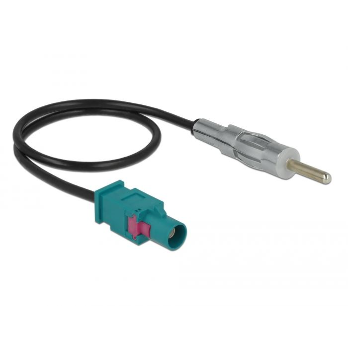 Delock FAKRA Z dugó > DIN dugó RG-174 antenna kábel 32cm fekete (85720) (DE85720)