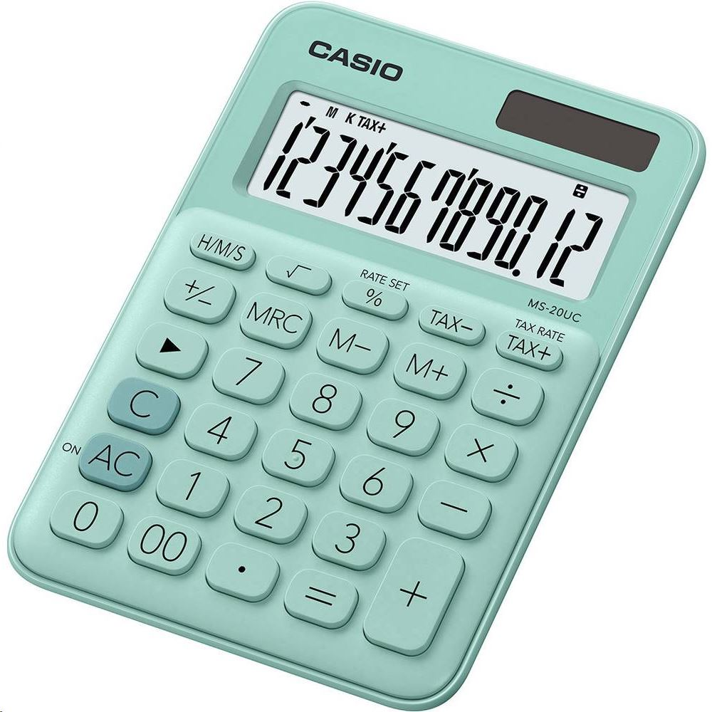 Casio MS-20UC-GN asztali számológép, zöld (MS-20UC-GN)