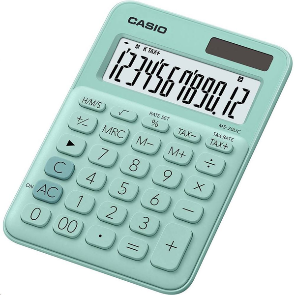Calculator Casio birou mediu 12 digitsits ms-20uc, verde
