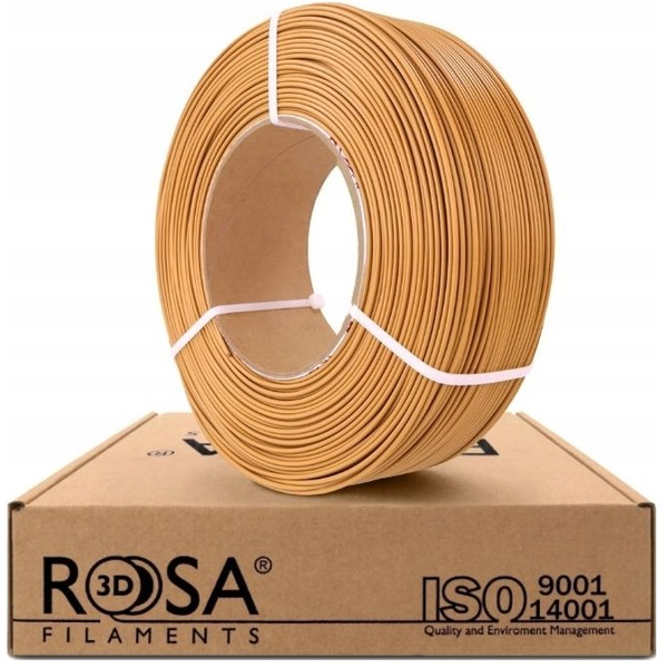 3D plastikas PLA ruda šviesiai 1.75mm 1kg refill pakuotė Rosa3D