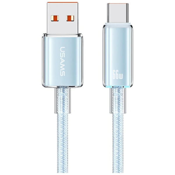 Usams CLOUD SERIES adatkábel (USB - Type-C, 6A, gyorstöltő, 120cm) VILÁGOSKÉK (SJ658USB03)