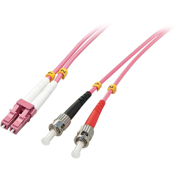 Lindy 46351 cabluri din fibră optică 2 m LC ST OM4 Roz