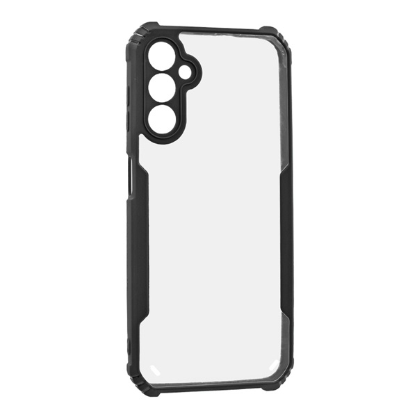 Szilikon telefonvédő (ütésállóság, légpárnás sarok, akril hátlap, kameravédő) FEKETE Samsung Galaxy A34 5G (SM-A346) 