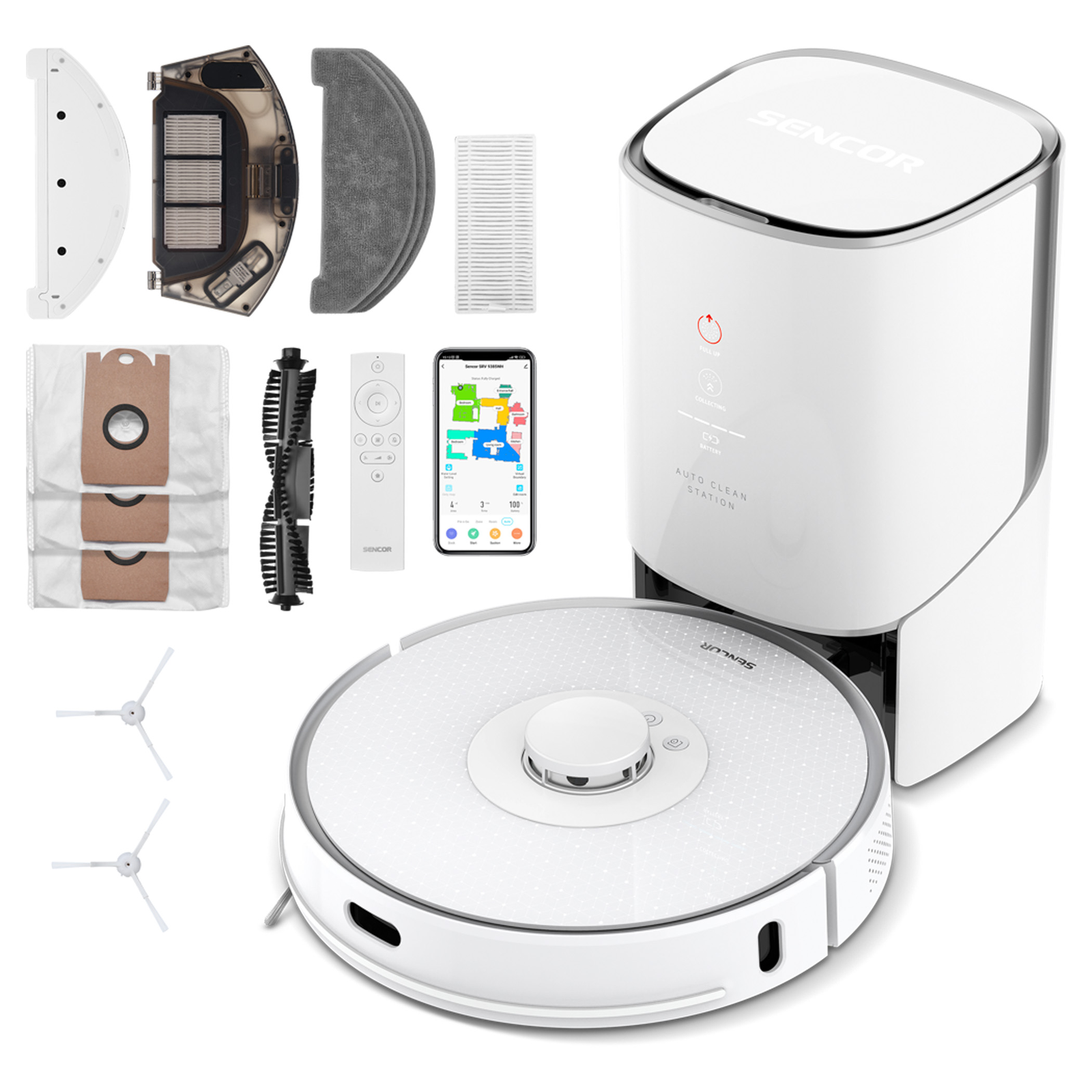 Sencor SRV 9385WH Robotporszívó - Fehér (SRV 9385WH)