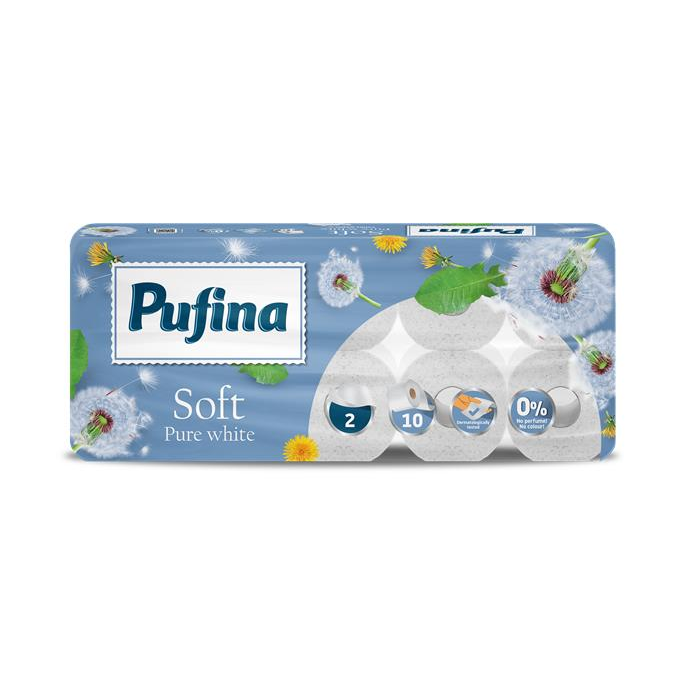 Pehart Tec Grup S.A. Pufina Soft White 3 rétegű Toalettpapír Illatmentes (10 tekercs) (PP20645)