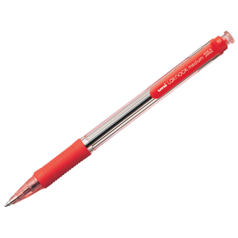 Uni SN-101 Laknock Fine Nyomógombos Golyóstoll - 0.4 mm / Piros