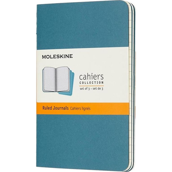 Moleskine Zestaw 3 zeszytów Cahier Journals gładki niebieski