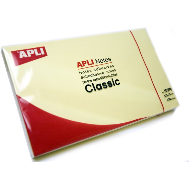 Apli 125x75mm öntapadó jegyzettömb (100db) - Sárga (10976)