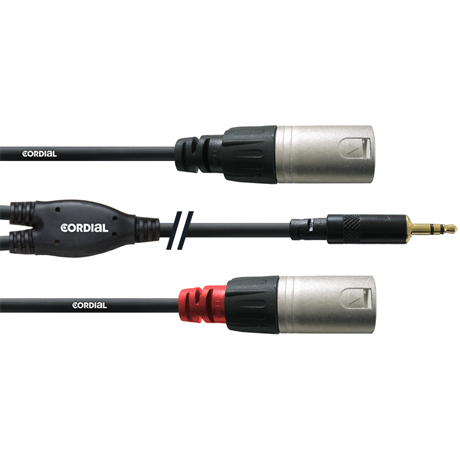 Cordial CFY 1,8 WMM 3.5mm Jack apa sztereo -> 2x XLR 3 pólus apa (CFY 1,8 WMM)