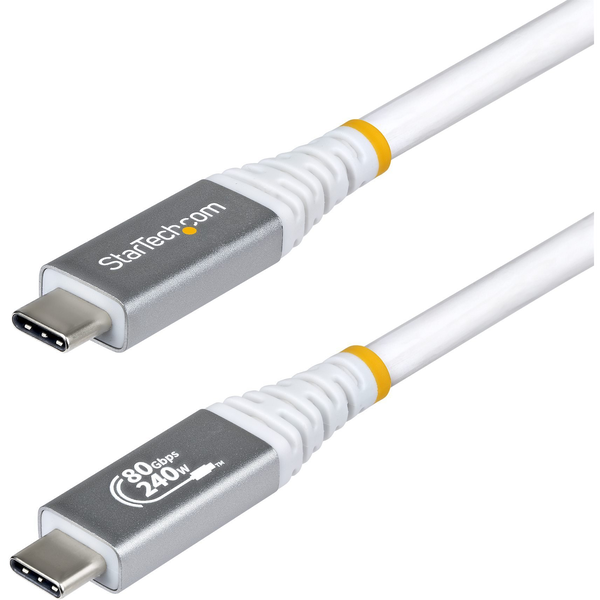StarTech.com CC1M80GUSB4CABLEW USB-kabel USB4 Gen 4x2 1 m USB C 80 Gbit/sek. 240 W Hvid