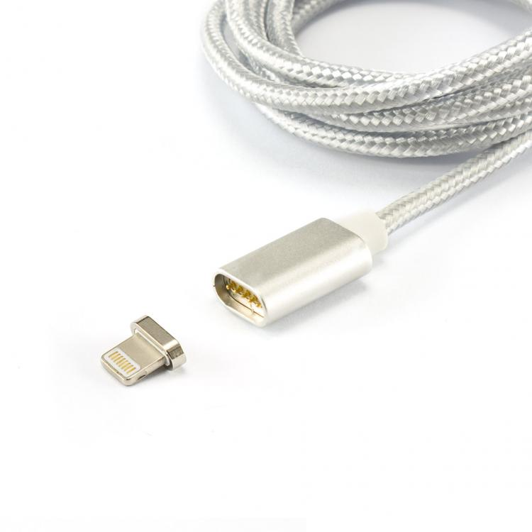 Sbox MAGNETIC-IPH USB-A - Lighting (apa - apa) mágneses kábel 1m - Ezüst (MAGNETIC-IPH)
