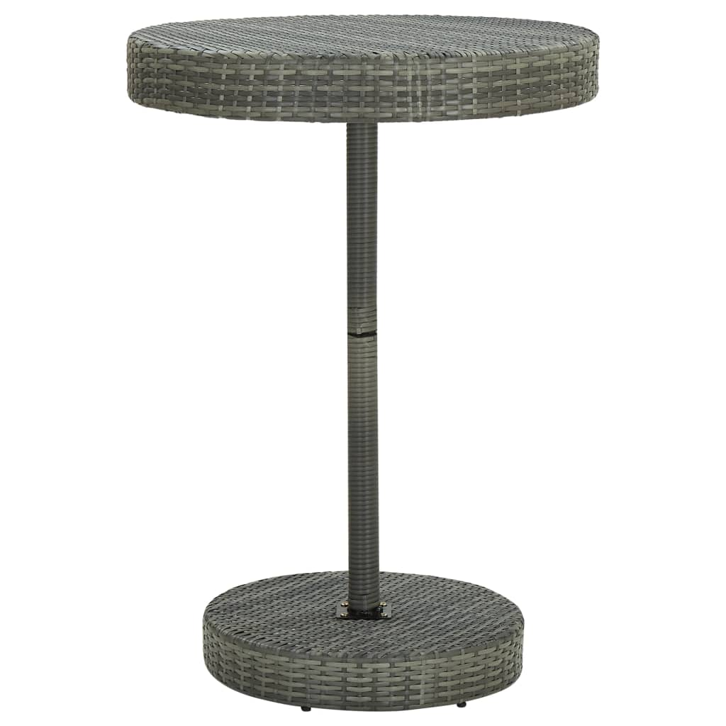 szürke polyrattan kerti asztal 75,5 x 106 cm (45860)