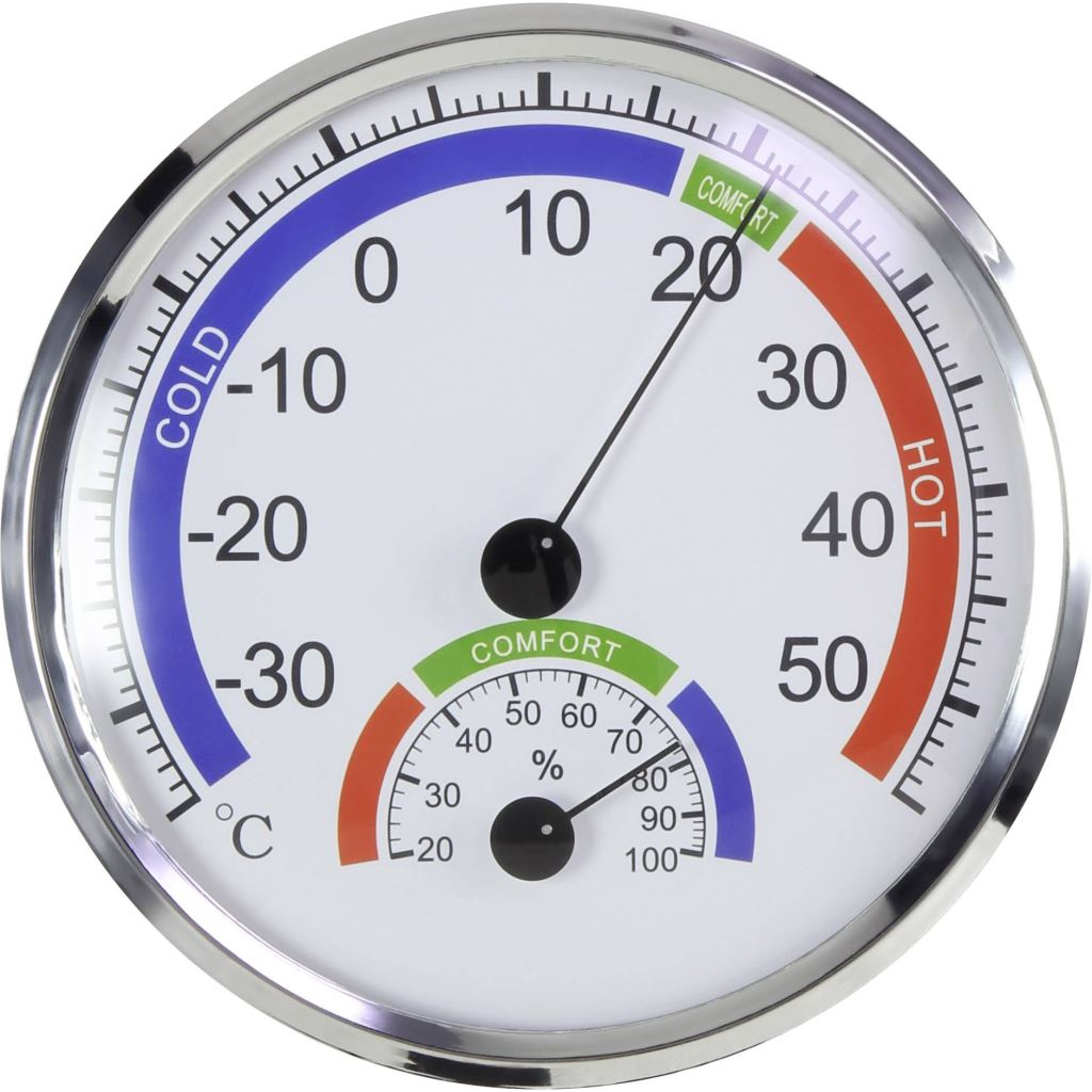 Hőmérséklet- és légnedvesség mérő ezüst (TH101E) (TH101E)