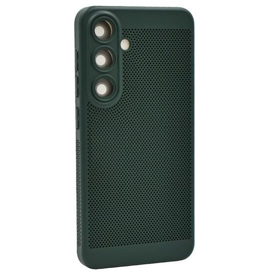 Gigapack Samsung Galaxy A35 5G (SM-A356) légáteresztő, lyukacsos műanyag tok sötétzöld (GP-154804) (GP-154804)