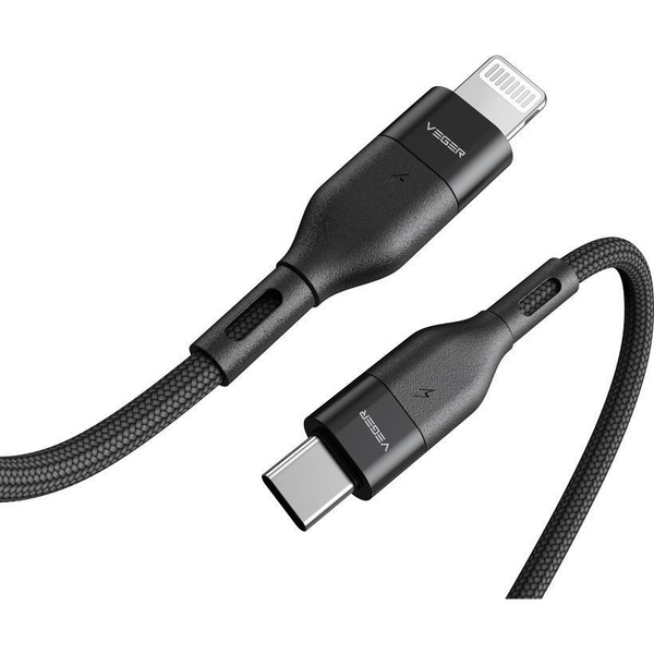 Kábel Veger USB typ C - Apple Lightning 1,2 m čierny