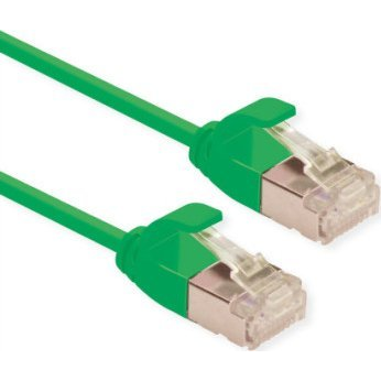 Мрежов кабел Roline Cat.6A, Data centers, Тънък 0,15 м, Зелен