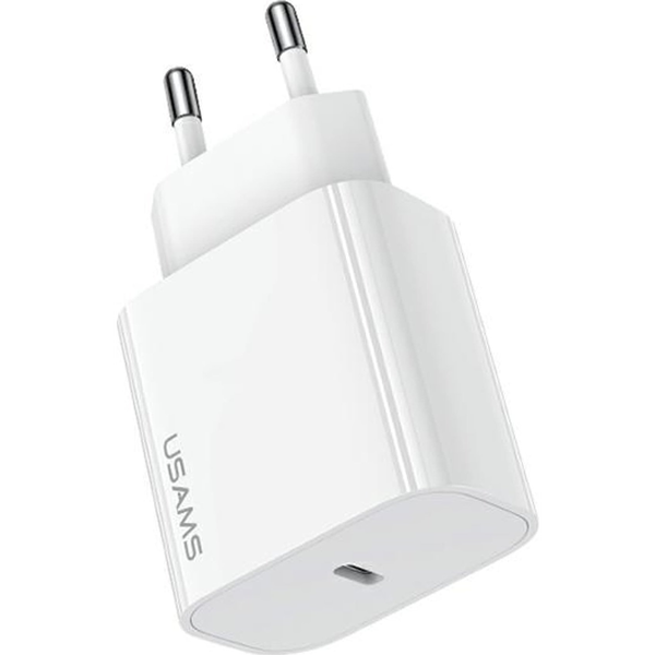 Incarcator Usams t65 priza tip c, 20w, incarcator rapid pd, alb