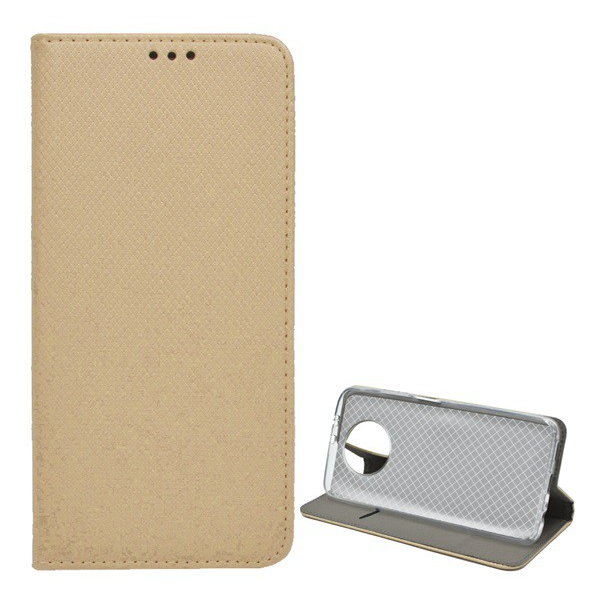 Tok álló, bőr hatású (FLIP, oldalra nyíló, asztali tartó funkció, rombusz minta) ARANY [Xiaomi Redmi Note 9T 5G] (5996591045726)