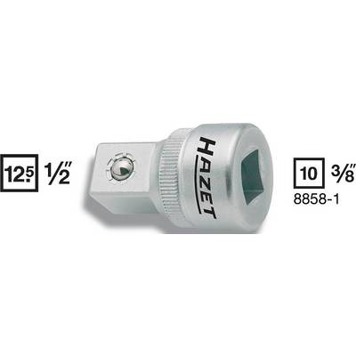 Adapter belsőnégyszögről 10 mm (3/8) külső négyszögre 12,5 mm (1/2), Hazet 8858-1 (8858-1)