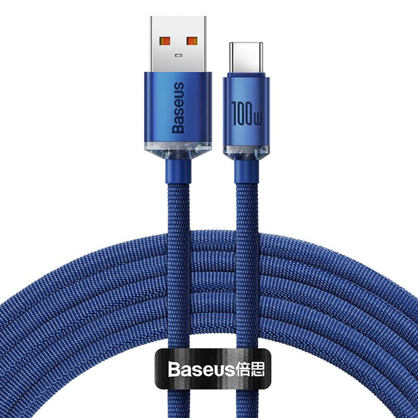 Cable De Carga Y Sincronización Usb-c A Usb-a 100w De La Serie Crystal Shine 2m