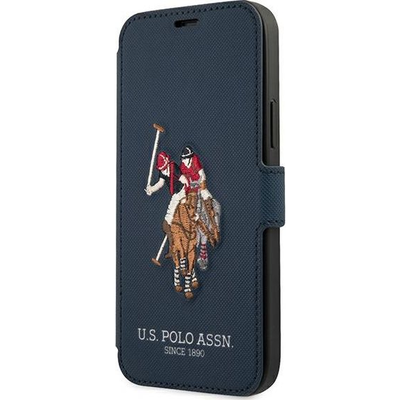 US Polo Embroidery Collection iPhone 12 Pro Max Telefon Flip tok - Kék (USFLBKP12LPUGFLNV)
