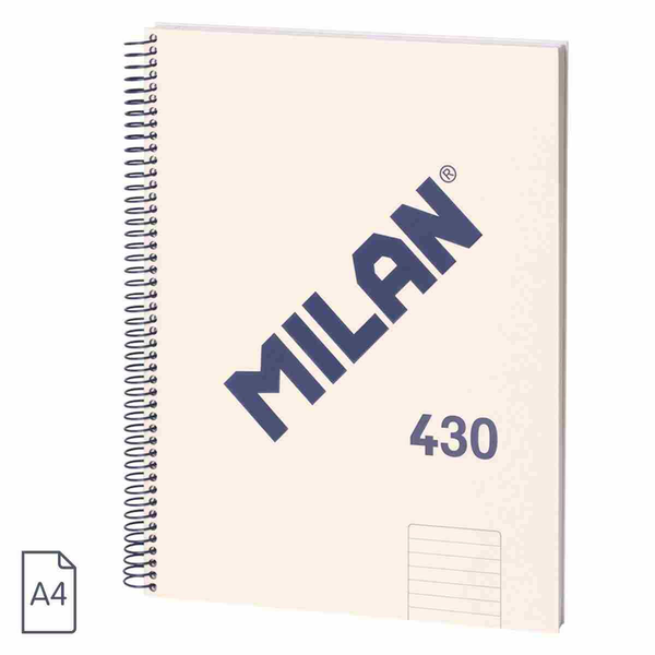 MILAN A4 ring binder with lined paper, beige