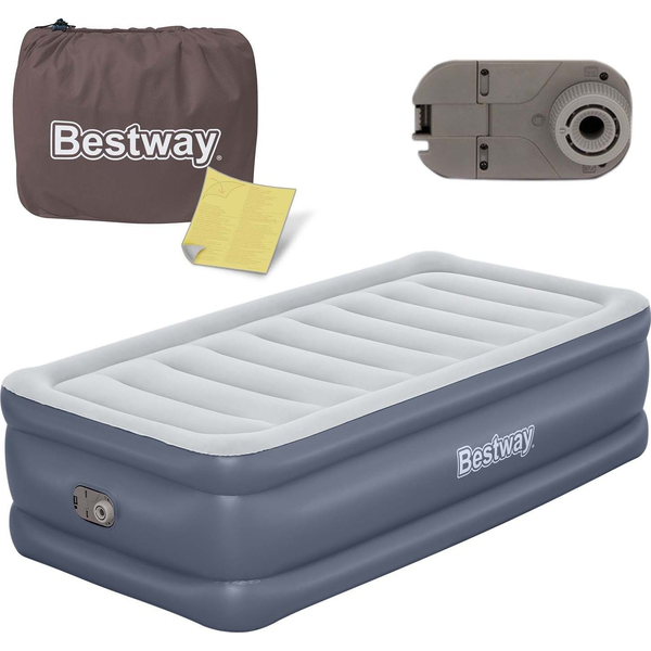 Bestway 6713G / 23 materasso ad aria Materasso singolo Grigio, Bianco Unisex