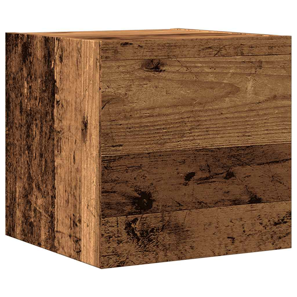 antik fa színű falra szerelhető TV-szekrény 30,5 x 30 x 30 cm (856412)