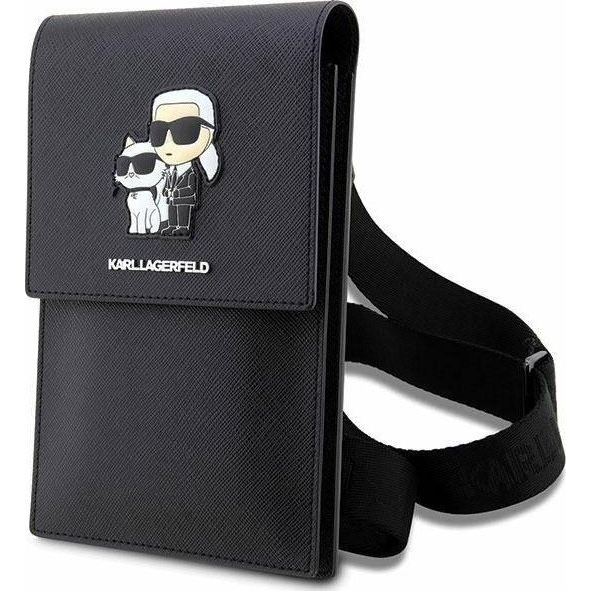 KARL LAGERFELD SAFFIANO TORBA ŽENSKA TORBA KARL&CHOUPETTE ČRNA