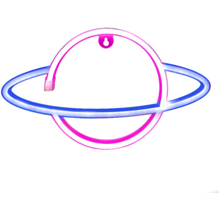 ACA Lighting Saturn Neon éjjeli lámpa, 3× AA elem/USB kábel, IP20, kék-rózsaszín (X041087319)