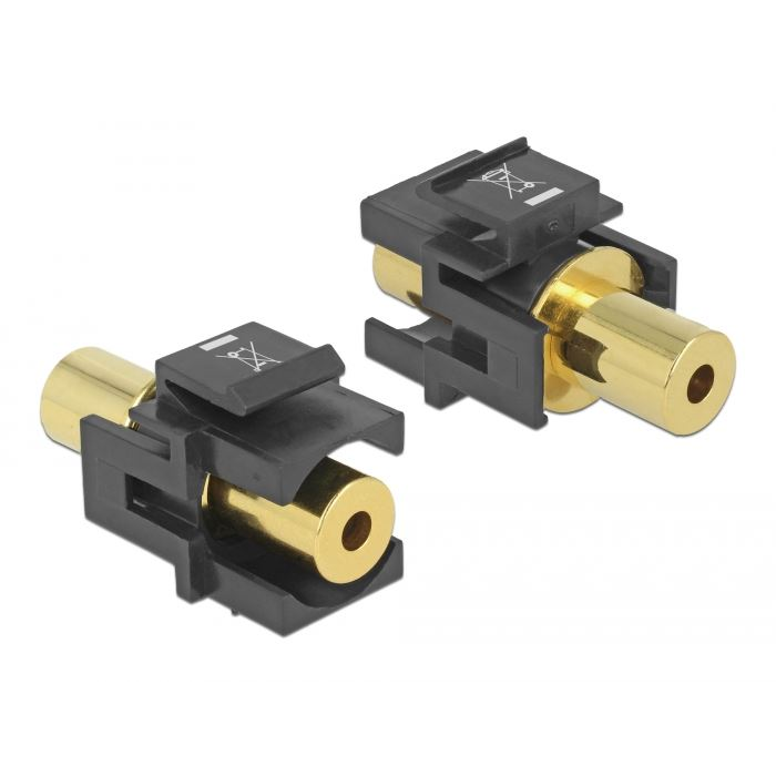 Delock Keystone Modulestereo jack female 3.5 mm 4 pin > stereo jack female 3.5 mm 4 pin aranyozott (86383) (d86383)