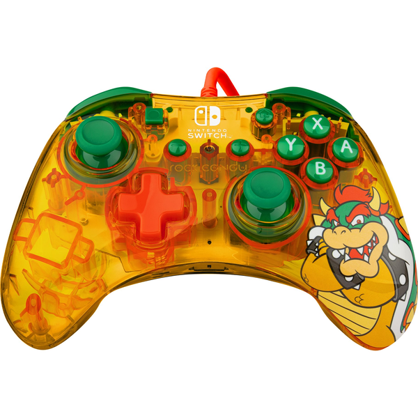 PDP Rock Candy: Lemon Bomb Bowser Зелен, Полупрозрачен, Жълт USB Геймпад Аналогов/Цифров Nintendo Switch, Nintendo Switch Lite, Nintendo Switch OLED