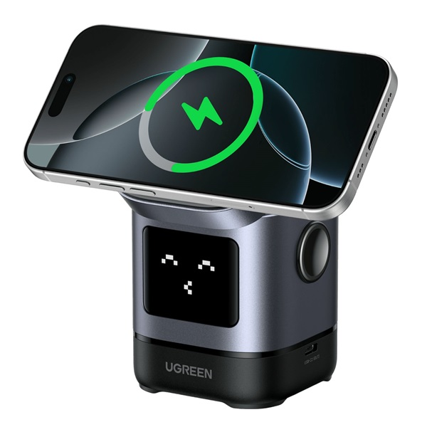 Ładowarka indukcyjna 2w1 do iPhone / Airpods Ugreen Uno W709, USB-C, 25W + kabel USB-C do USB-C 1m