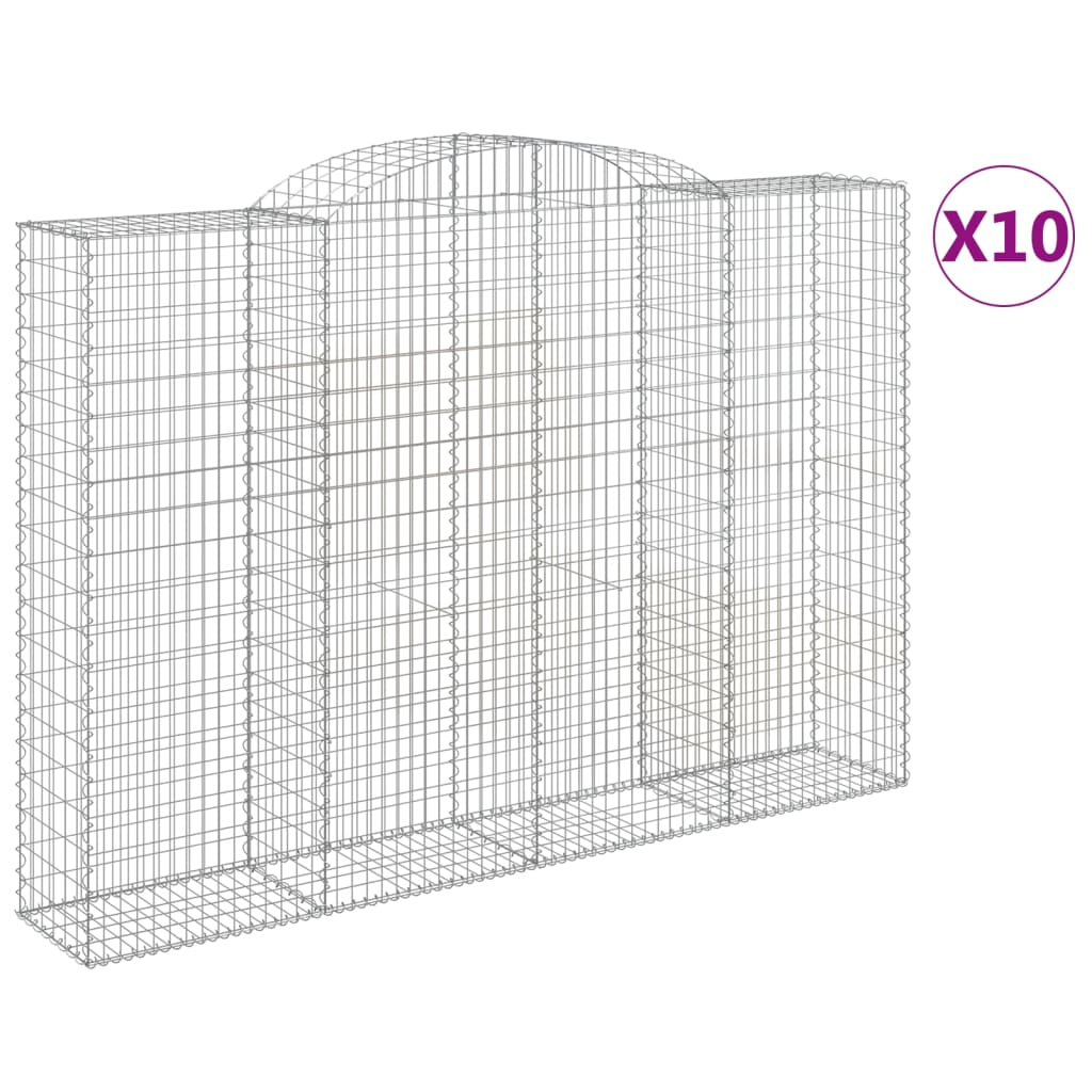 10 db íves horganyzott vas gabion kosár 300x50x200/220 cm (3146799)