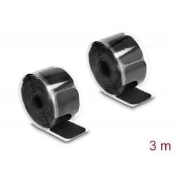 Delock öntapadós, tépőzáras párna-tekercs fekete (19106) (delock19106)