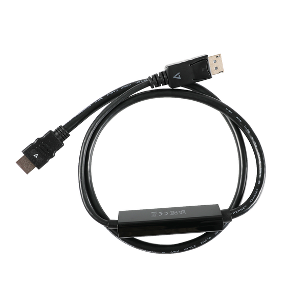 V7 Displayport 1.4 apa - HDMI 2.1 apa Kábel 1m - Fekete