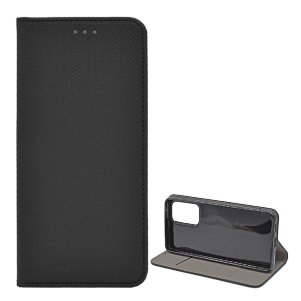 Tok álló, bőr hatású (FLIP, oldalra nyíló, asztali tartó funkció, rombusz minta) FEKETE [Samsung Galaxy A33 5G (SM-A336)] (5996591125282)