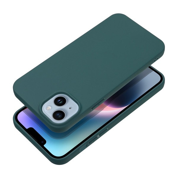 Utángyártott Matt Apple iPhone 15 szilikon tok, zöld (5903396219559)