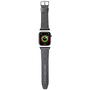 CG MOBILE KARL LAGERFELD SAFFIANO MONOGRAM pótszíj (egyedi méret, kicsi, bőr hatású, fém csat) EZÜST Apple Watch Series 11 42mm / Watch Series SE 3 40mm / Watch Series 5 40mm (KLAWMSAKLHPG)