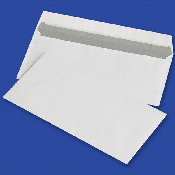 Office Products Koperty z taśmą silikonową OFFICE PRODUCTS, HK, DL, 110x220mm, 80gsm, 1000szt., białe