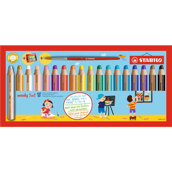 STABILO Woody 3 in 1 Meerkleurig 18 stuk(s)