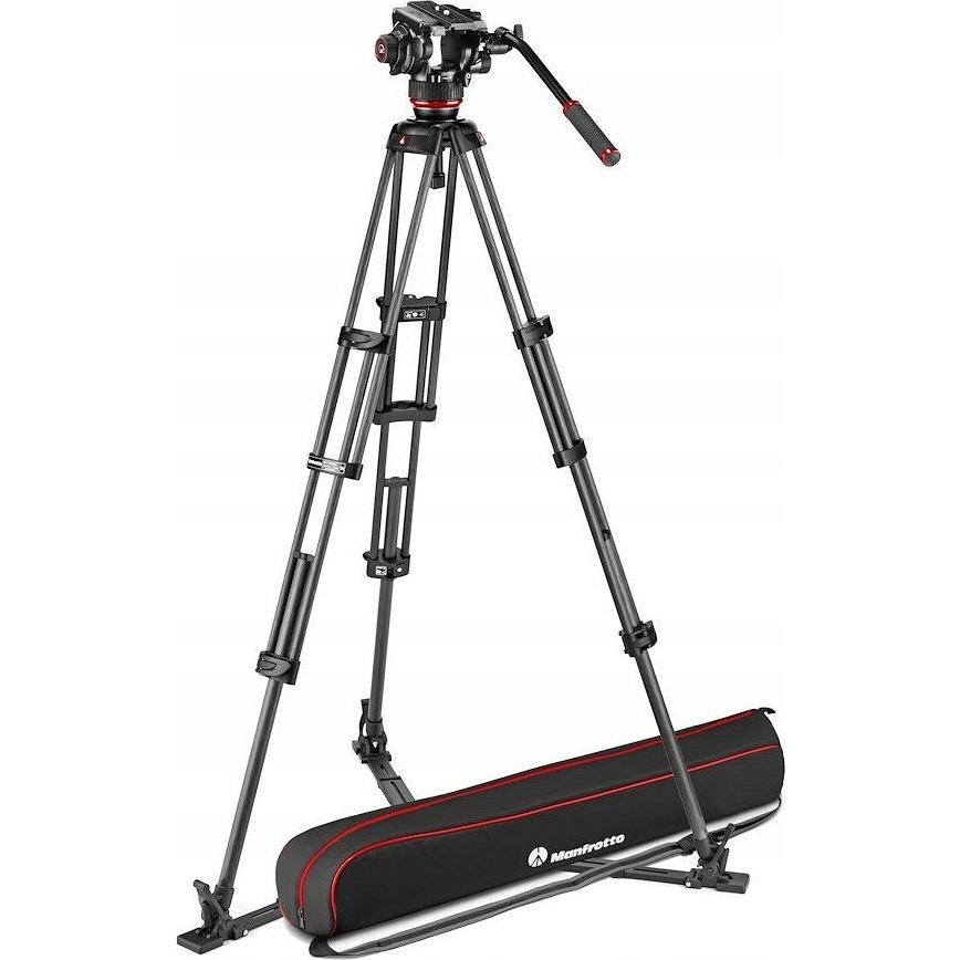 Manfrotto 504x fluid videó fej karbon ikerlábas állvánnyal, földterp. (MVK504XTWINGC) (MVK504XTWINGC)