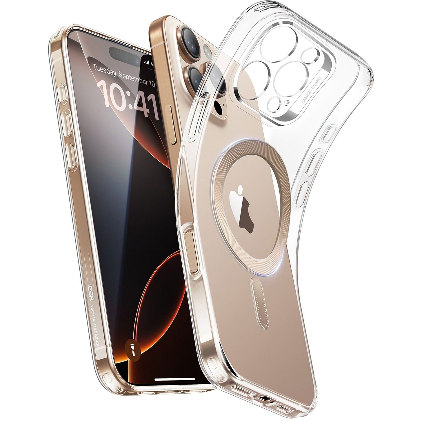 ESR Zero Clear Case (HaloLock) iPhone 16 Pro Max Rose Gold Ring tok (1A7740501)