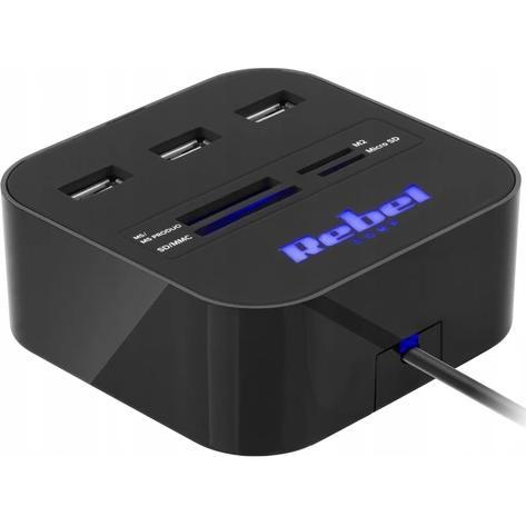 HUB USB Rebel 1x SD 1x M2 1x microSD 1x MS PRO Duo  + 3x USB-A 2.0 (KOM1020)