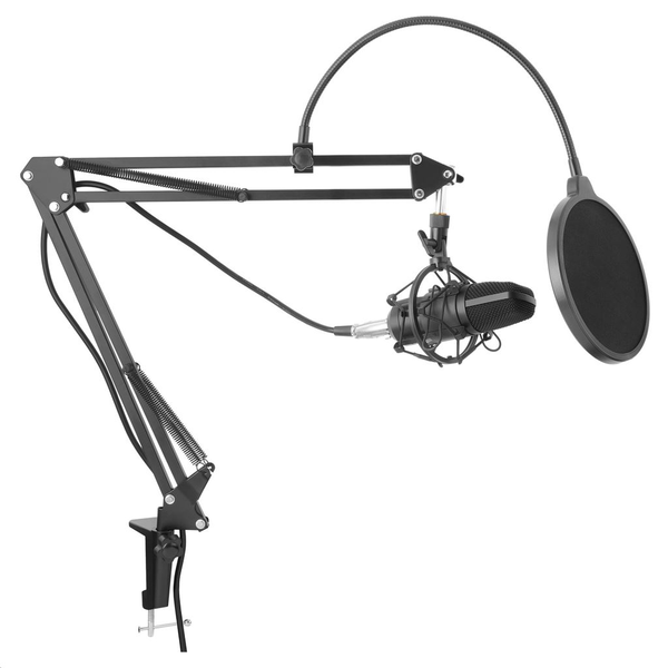 Microfon desktop, Yenkee, 30 Hz - 16 kHz, Negru