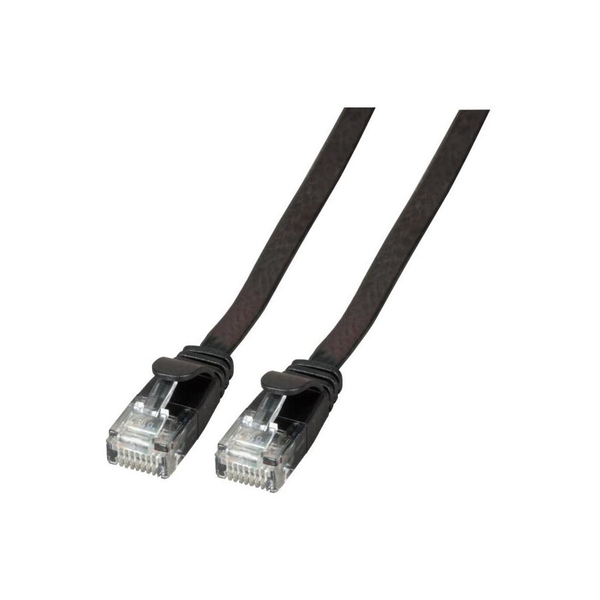 EFB RJ45 Flachpatchkabel U/UTP, Cat.6A, PVC, 0,25m, schwarz (K8107SW.0,25)