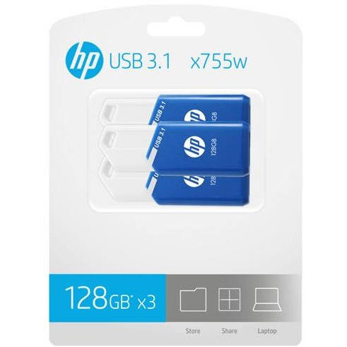 HP X755W PACK x3 unità flash USB 128 GB USB tipo A 3.2 Gen 1 (3.1 Gen 1) Blu, Bianco