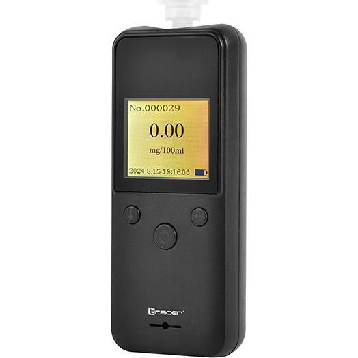 Tracer BreathEZ-2B, LCD, félvezető érzékelő, akkumulátor, fekete elektronikus alkoholszonda